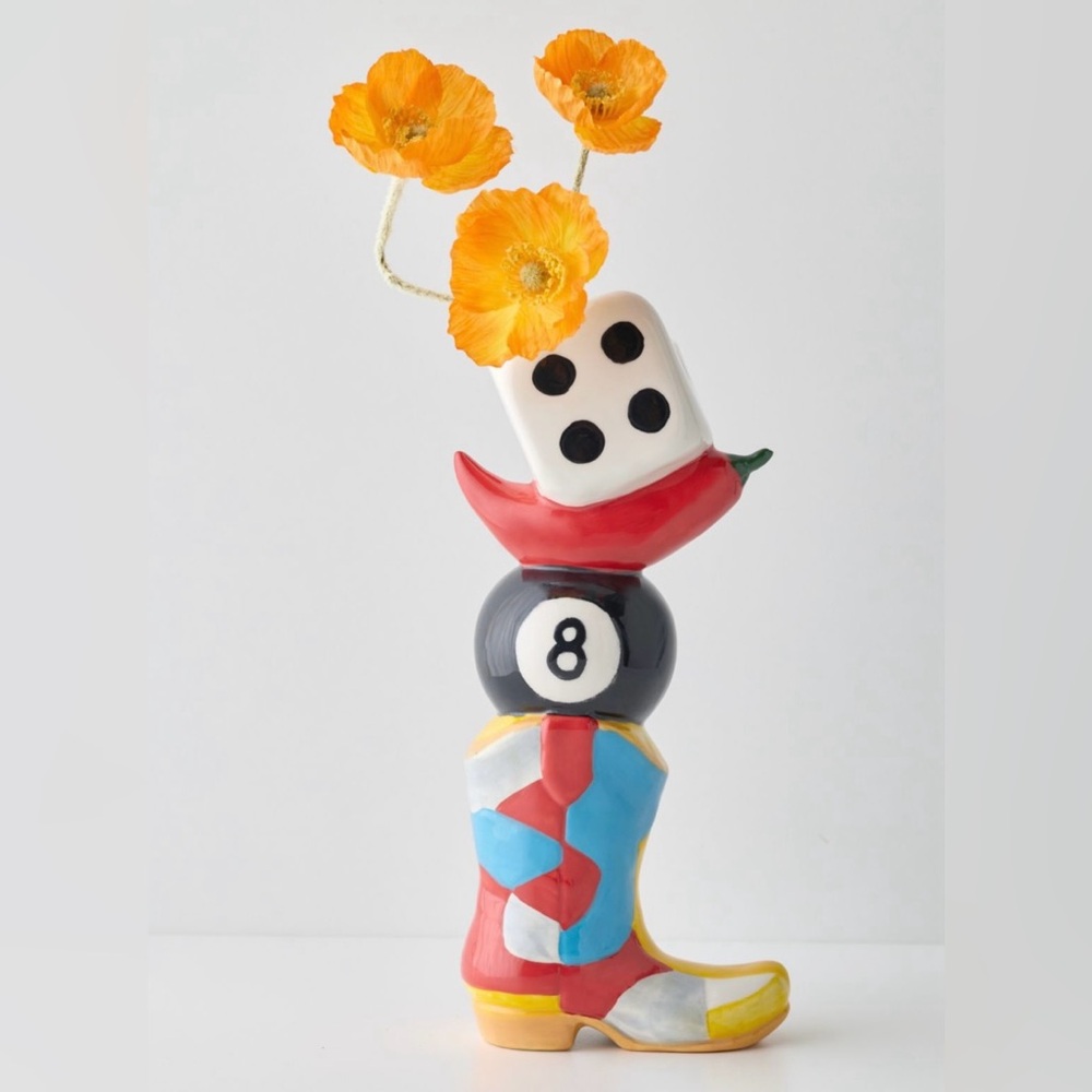 Vegas Icons Stacked Vase Multicolored NWT